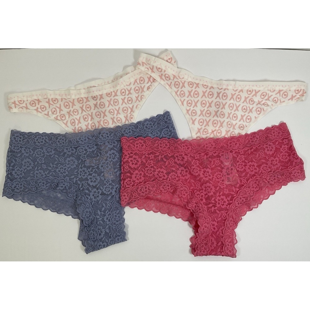NWT Lot 4 Pairs Victoria's Secret Cheeky & High Leg Thong Panties / Underwear XL